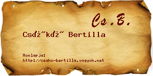 Csákó Bertilla névjegykártya